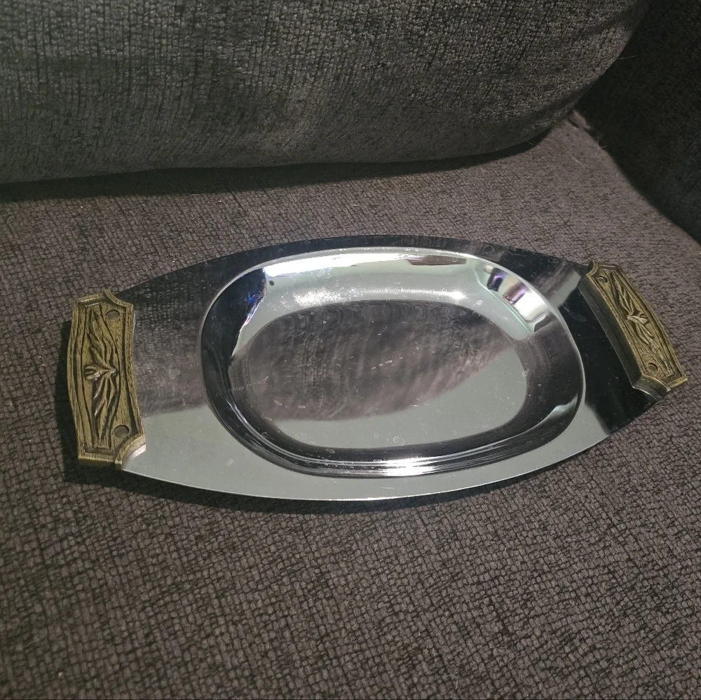 Kromex | Mid-Century Modern Chrome Relish Serving Tray